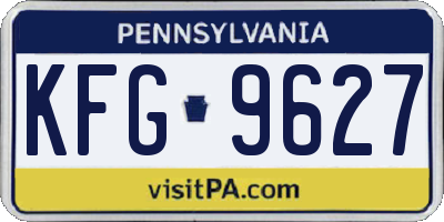 PA license plate KFG9627