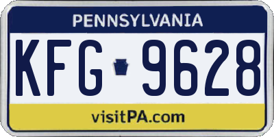 PA license plate KFG9628