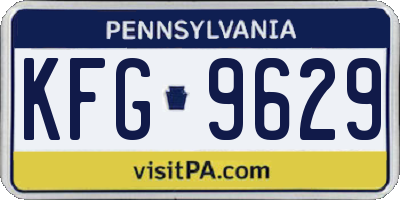 PA license plate KFG9629