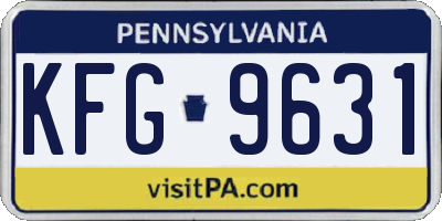 PA license plate KFG9631