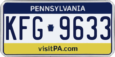 PA license plate KFG9633