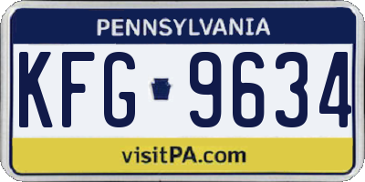 PA license plate KFG9634
