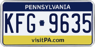 PA license plate KFG9635