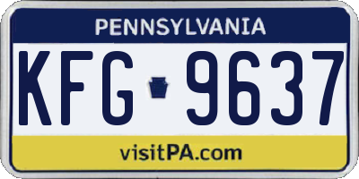 PA license plate KFG9637