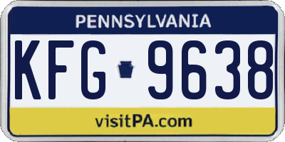 PA license plate KFG9638