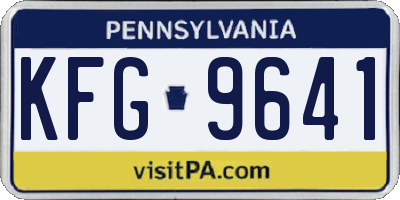 PA license plate KFG9641