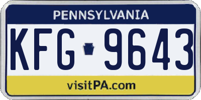 PA license plate KFG9643