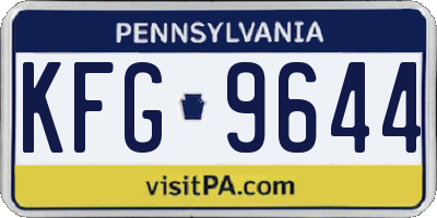 PA license plate KFG9644