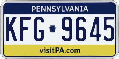 PA license plate KFG9645