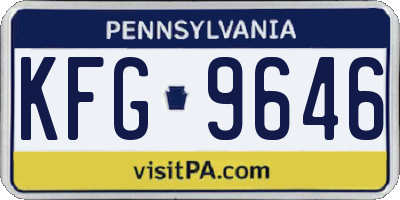 PA license plate KFG9646