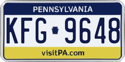 PA license plate KFG9648