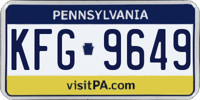 PA license plate KFG9649