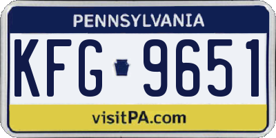 PA license plate KFG9651