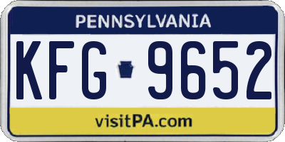 PA license plate KFG9652