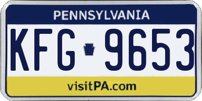 PA license plate KFG9653