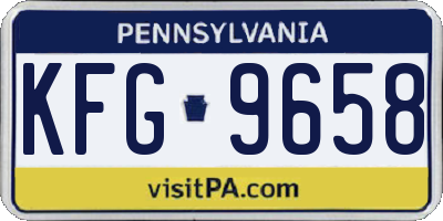 PA license plate KFG9658