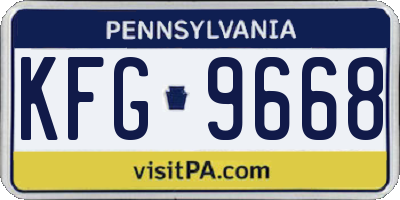 PA license plate KFG9668