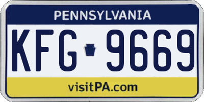 PA license plate KFG9669
