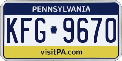 PA license plate KFG9670