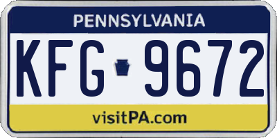 PA license plate KFG9672