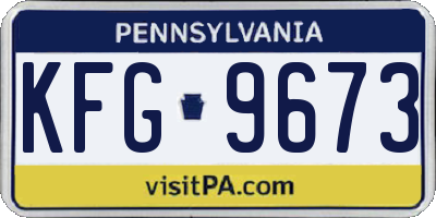 PA license plate KFG9673
