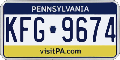 PA license plate KFG9674