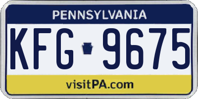 PA license plate KFG9675