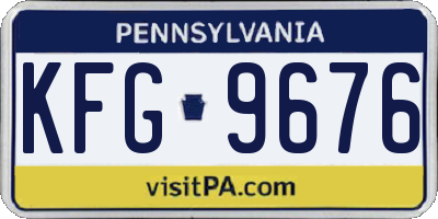 PA license plate KFG9676