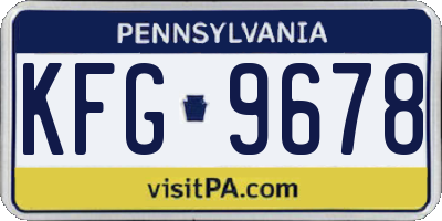 PA license plate KFG9678
