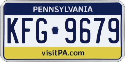 PA license plate KFG9679