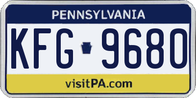 PA license plate KFG9680