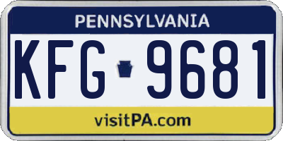 PA license plate KFG9681