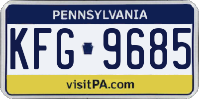PA license plate KFG9685