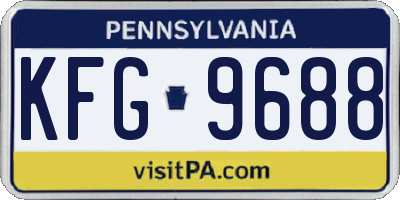 PA license plate KFG9688