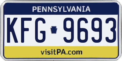 PA license plate KFG9693