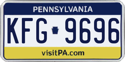 PA license plate KFG9696