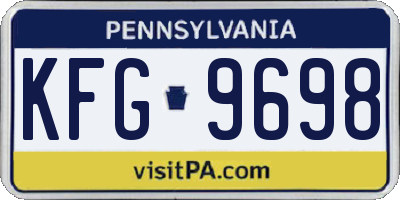 PA license plate KFG9698