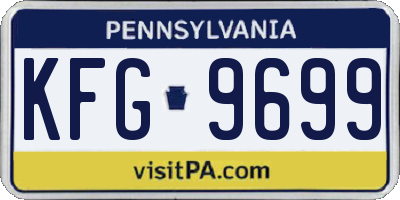 PA license plate KFG9699