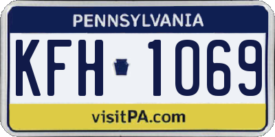 PA license plate KFH1069