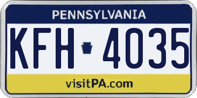 PA license plate KFH4035