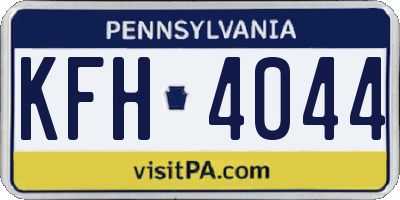 PA license plate KFH4044