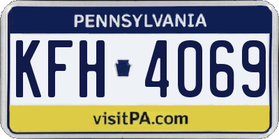 PA license plate KFH4069