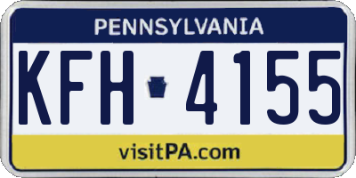 PA license plate KFH4155