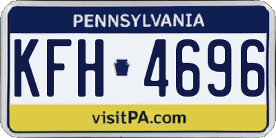PA license plate KFH4696