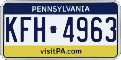 PA license plate KFH4963