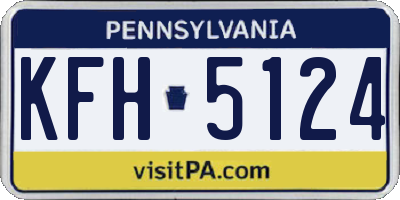 PA license plate KFH5124