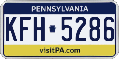 PA license plate KFH5286