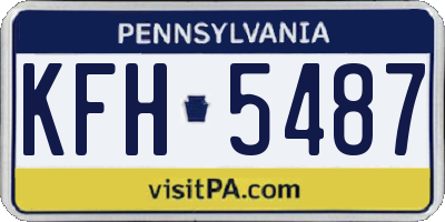 PA license plate KFH5487