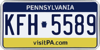 PA license plate KFH5589