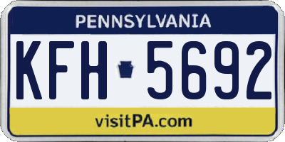 PA license plate KFH5692